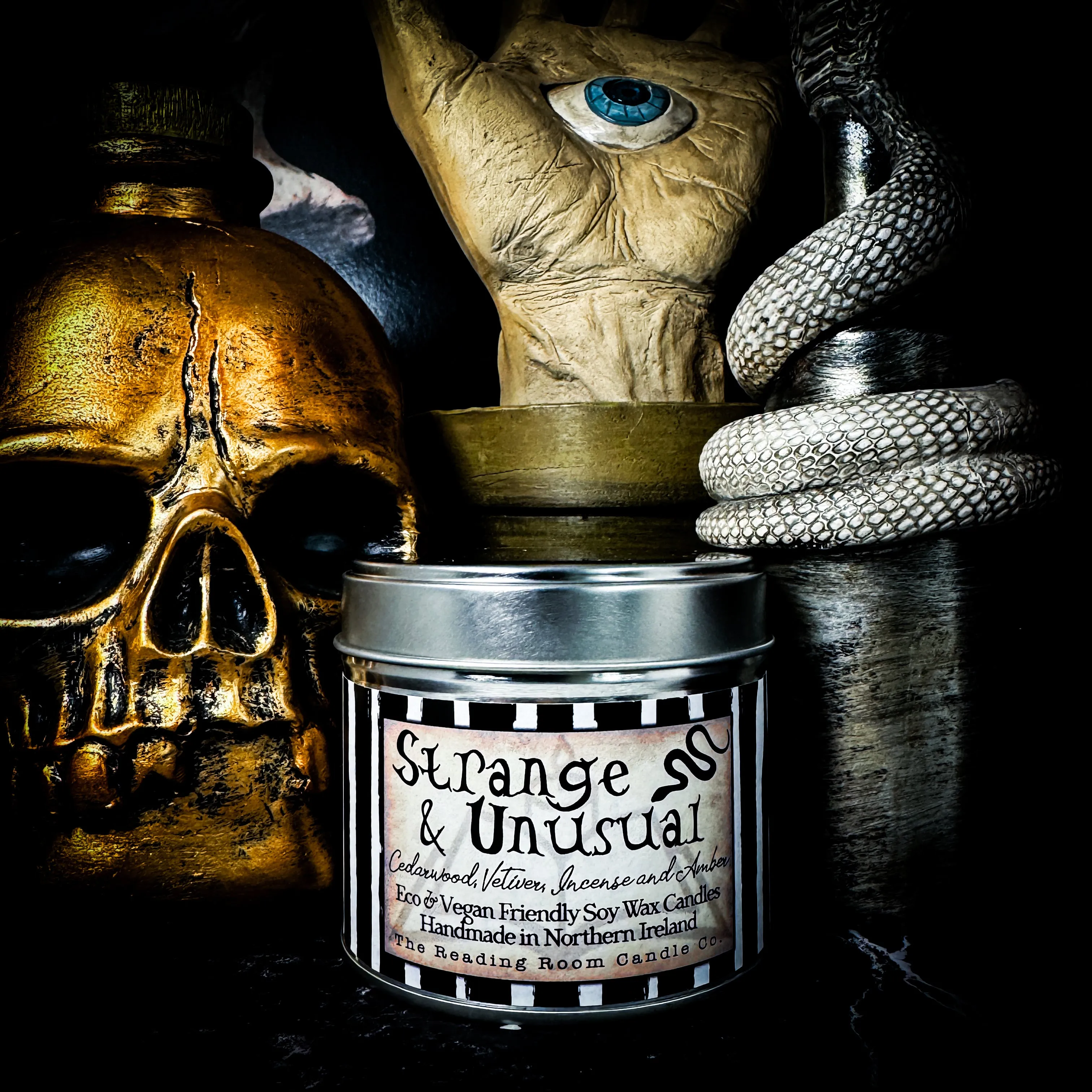 Strange and Unusual Candle- Cedarwood, Vetiver, Incense and Amber