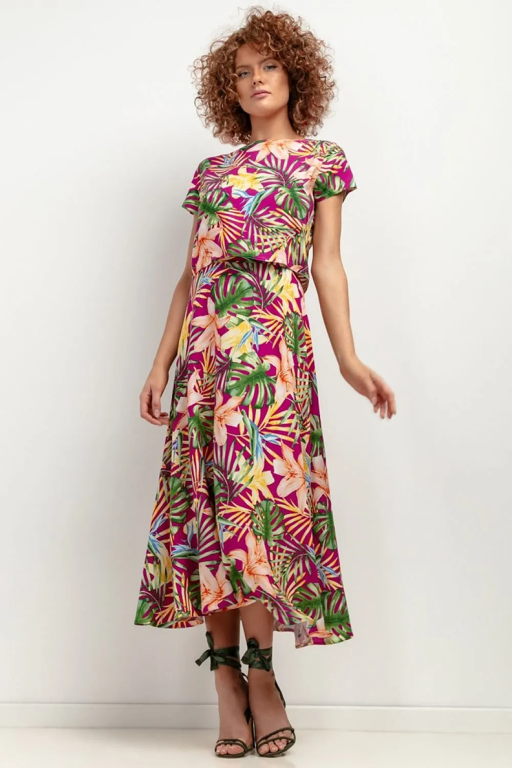 TEEK - Patterned Print Flared Skirt