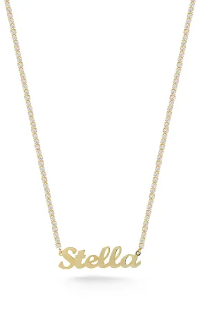 Tennis Script Name Necklace