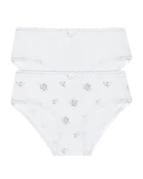 The Organic Underwear 2 Pack [White and Ditsy Floral]