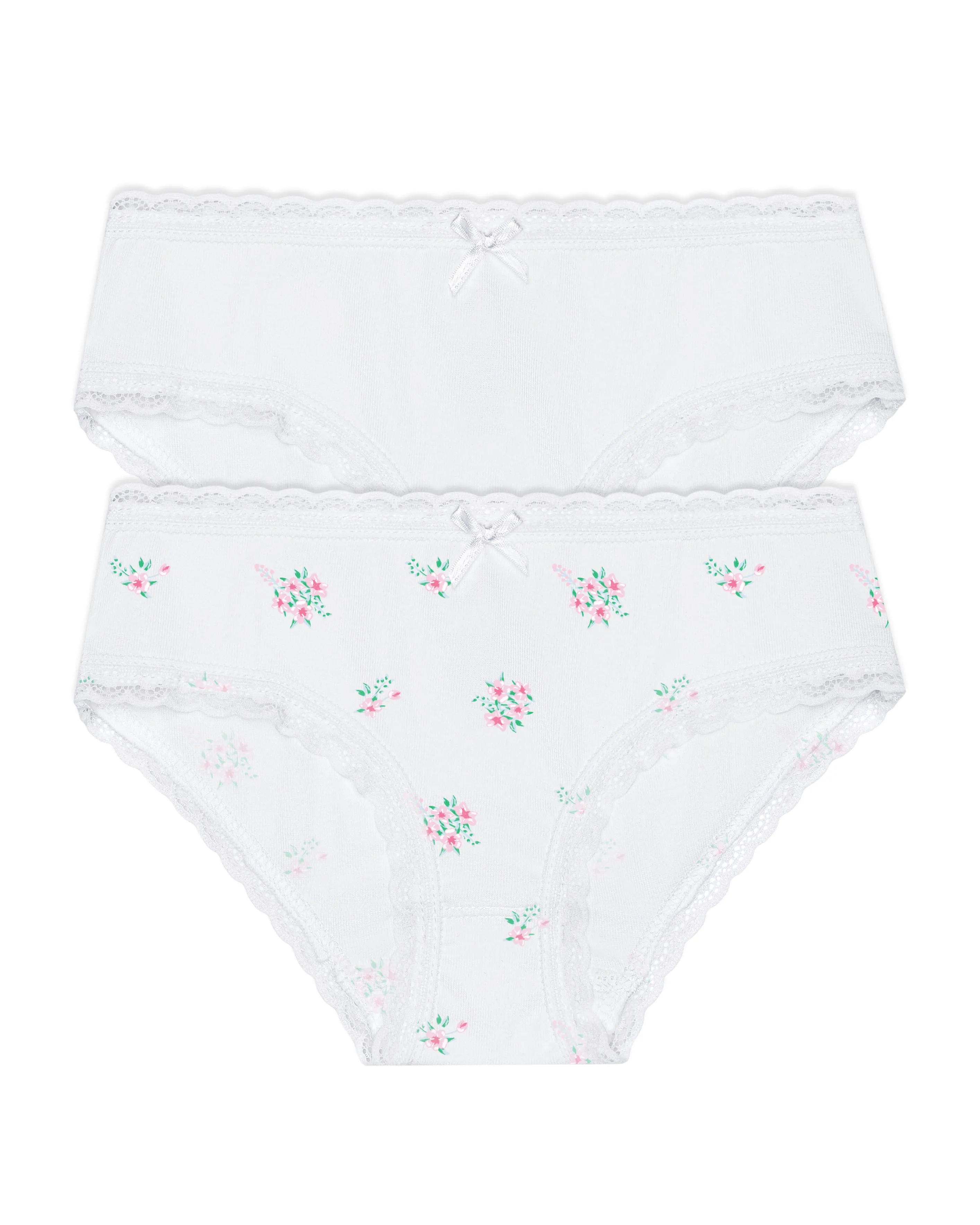 The Organic Underwear 2 Pack [White and Ditsy Floral]