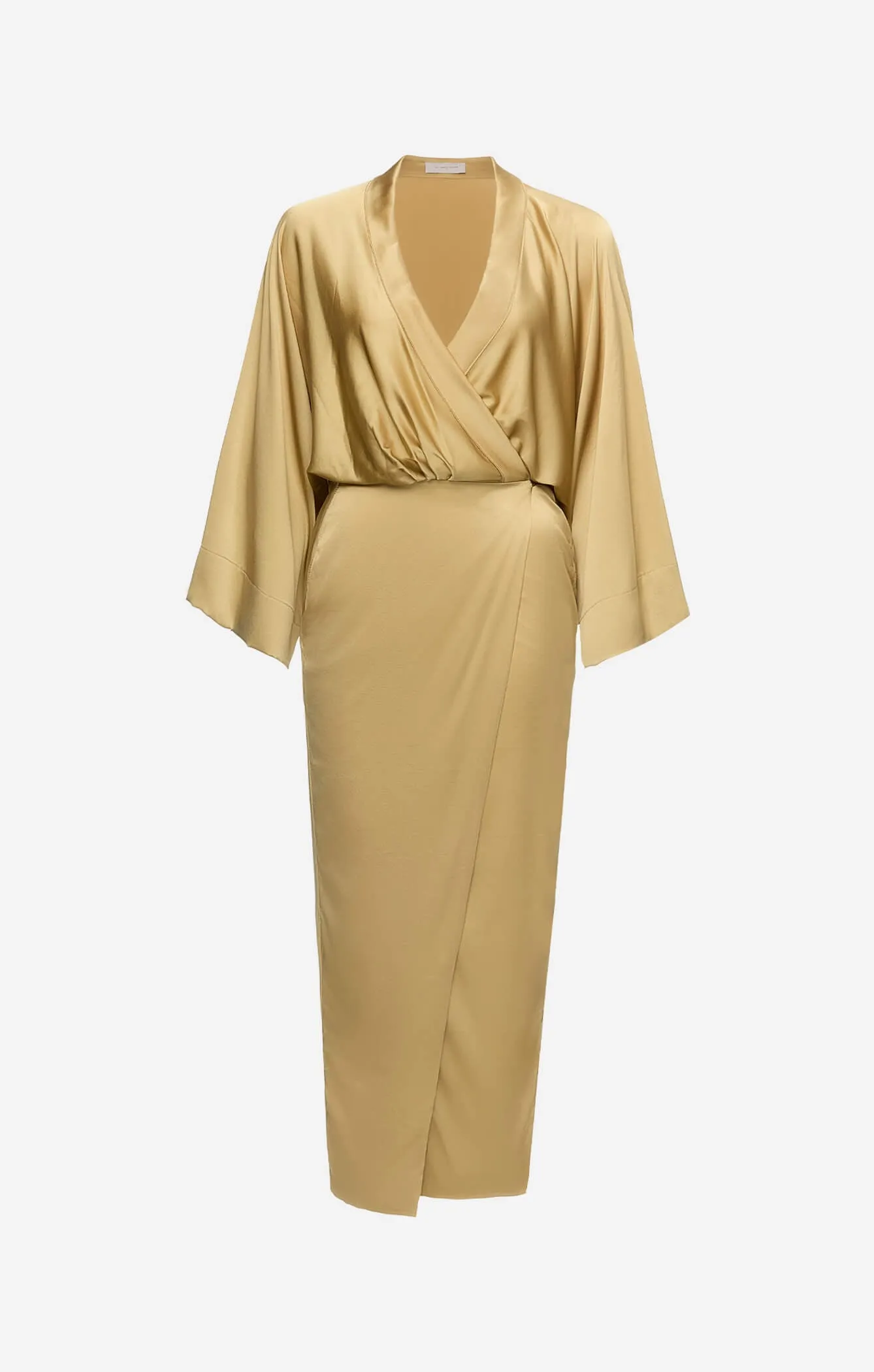 THE SILK KIMONO MAXI DRESS - GOLD