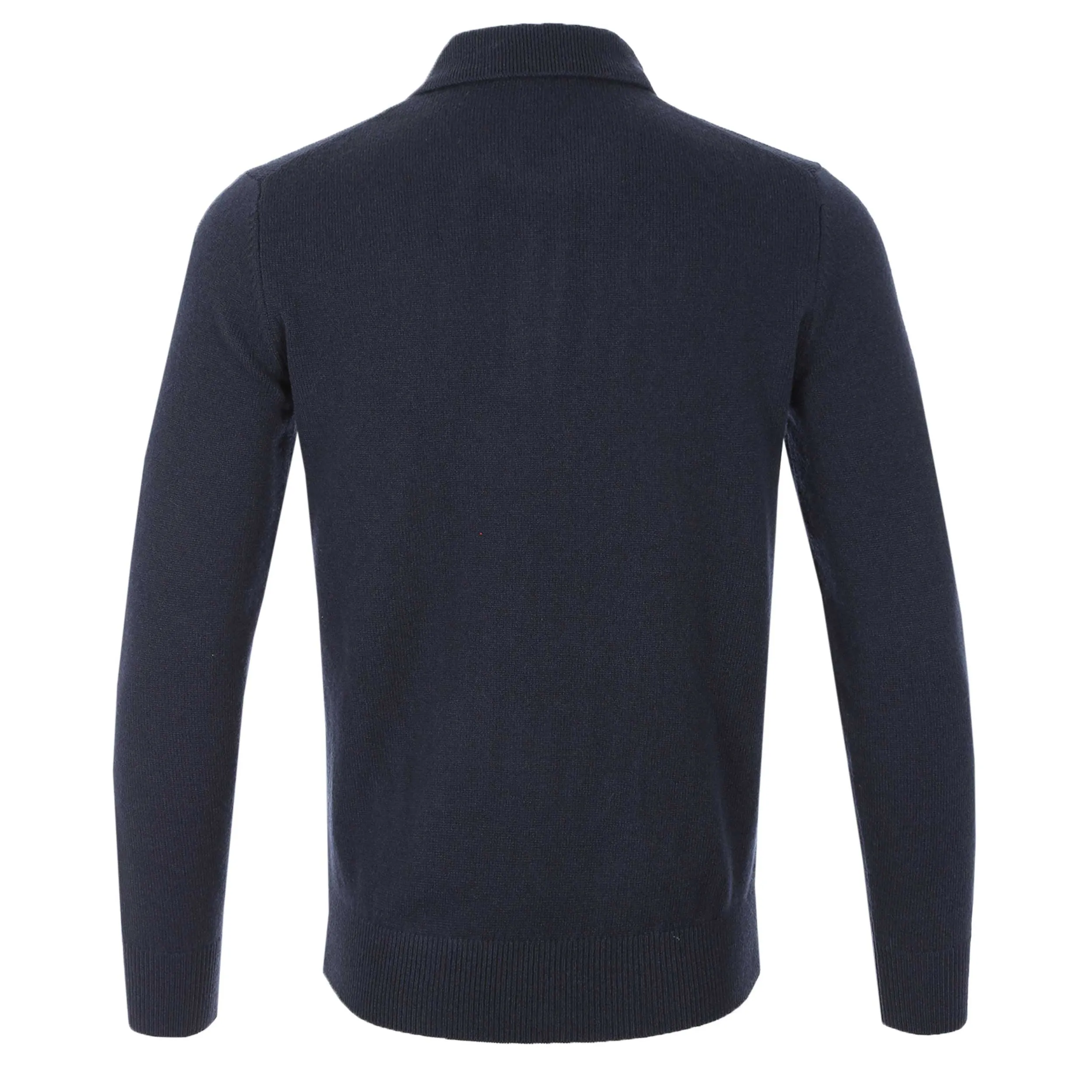 Thomas Maine 2 Button Lambs Wool Knit Polo in Navy