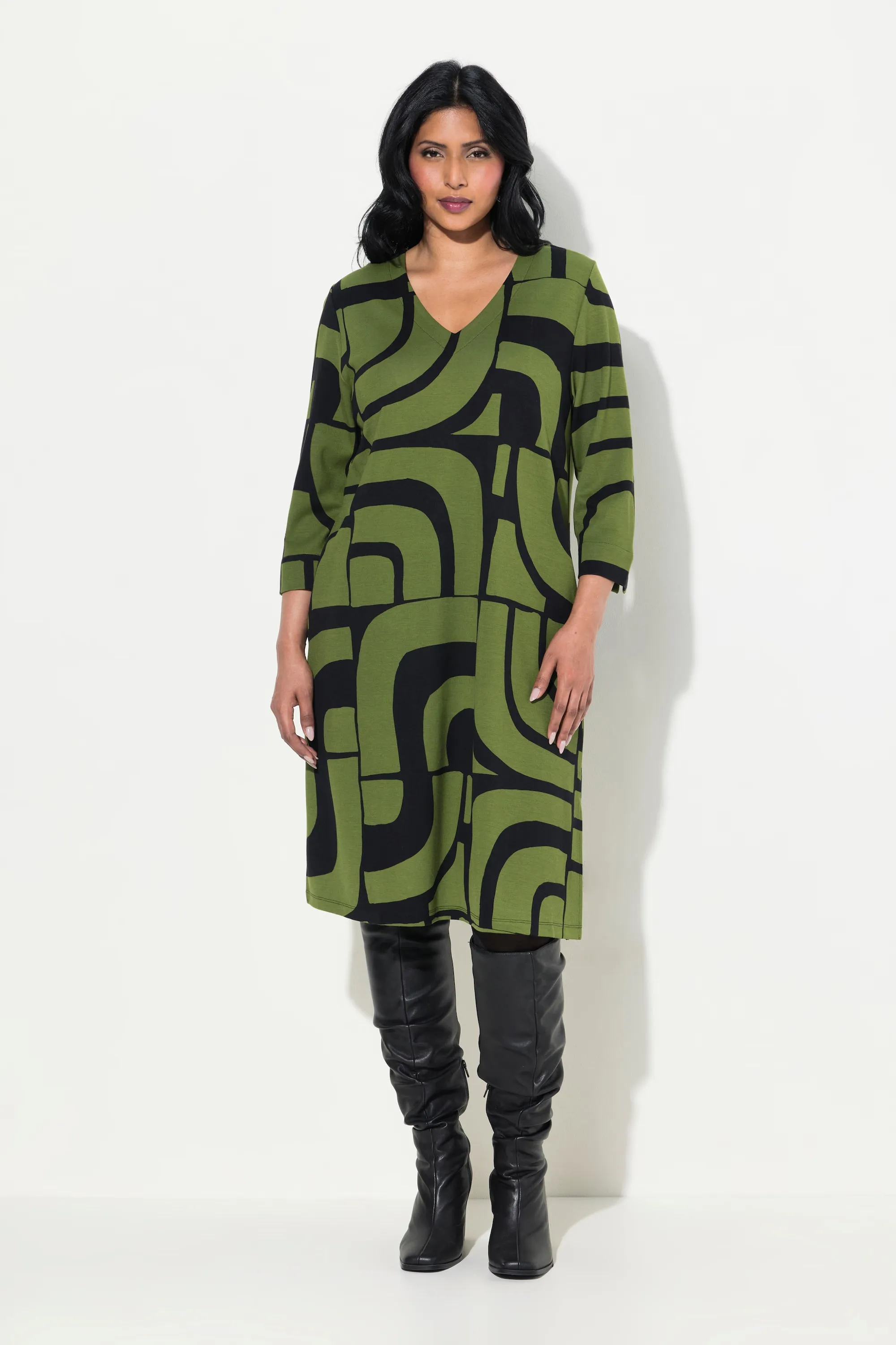 Ulla Popken Dress in Geo Print