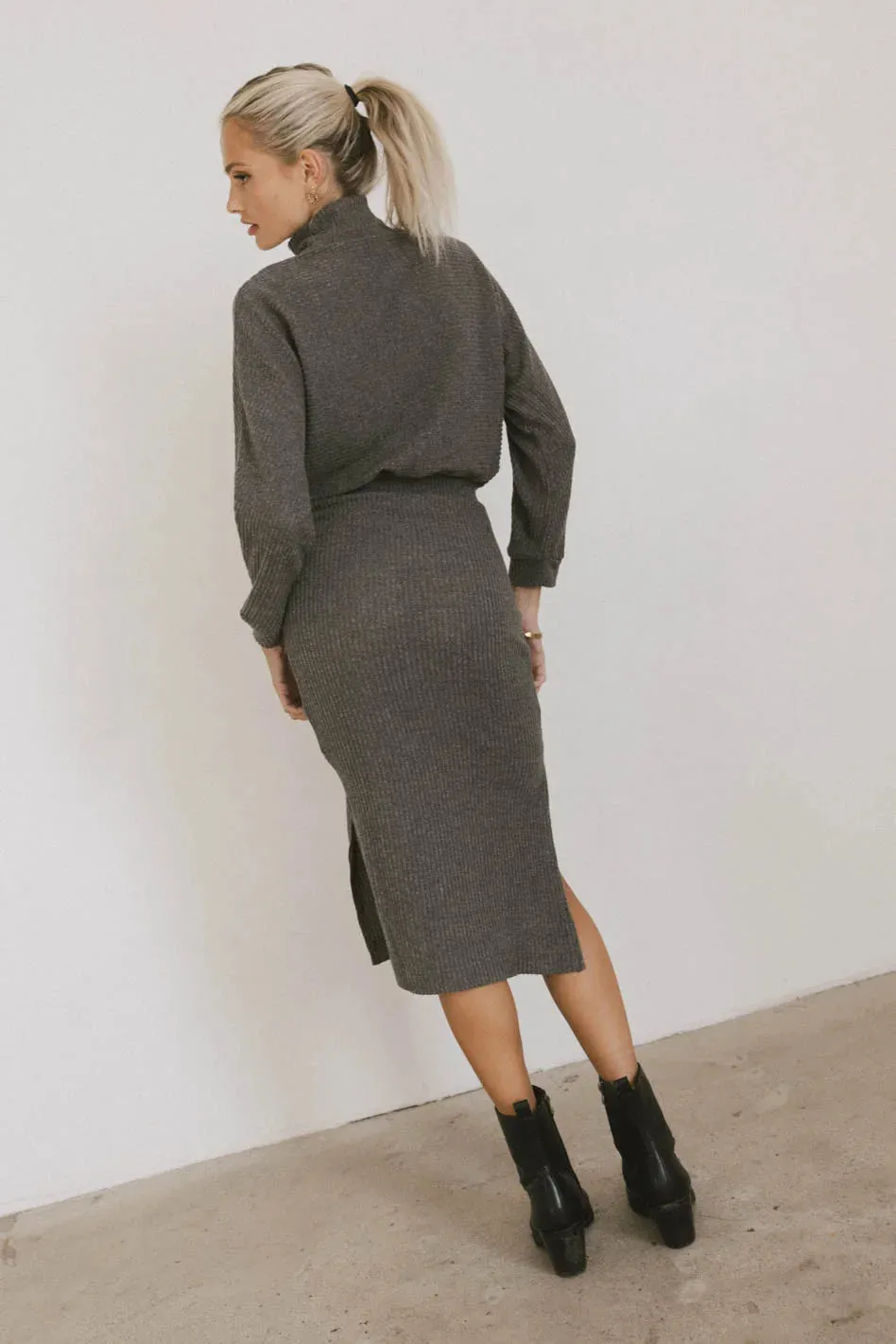 Ulrich Sweater Dress in Charcoal