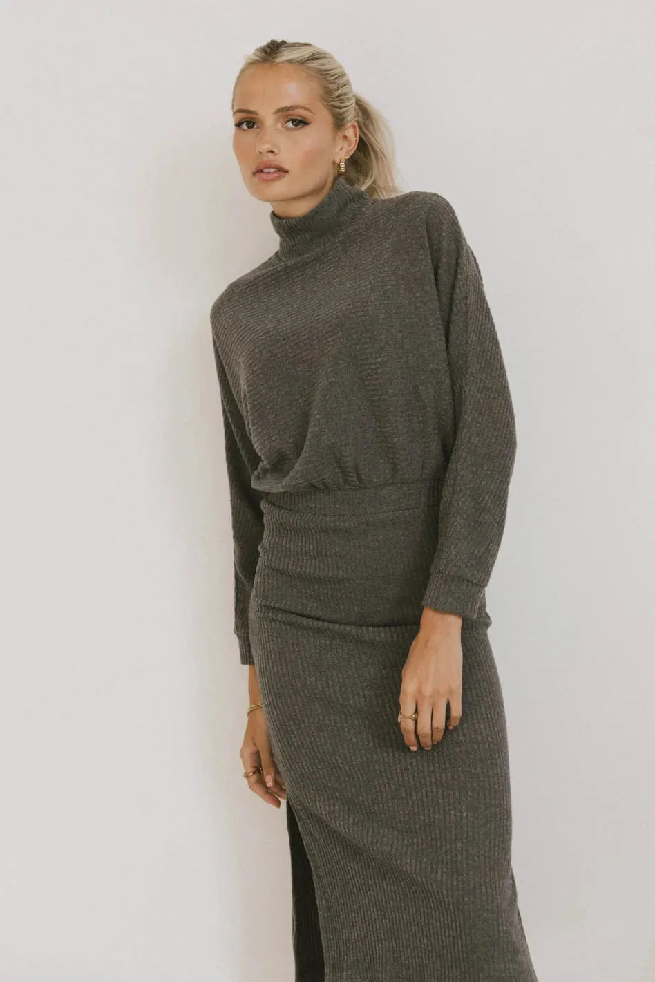 Ulrich Sweater Dress in Charcoal