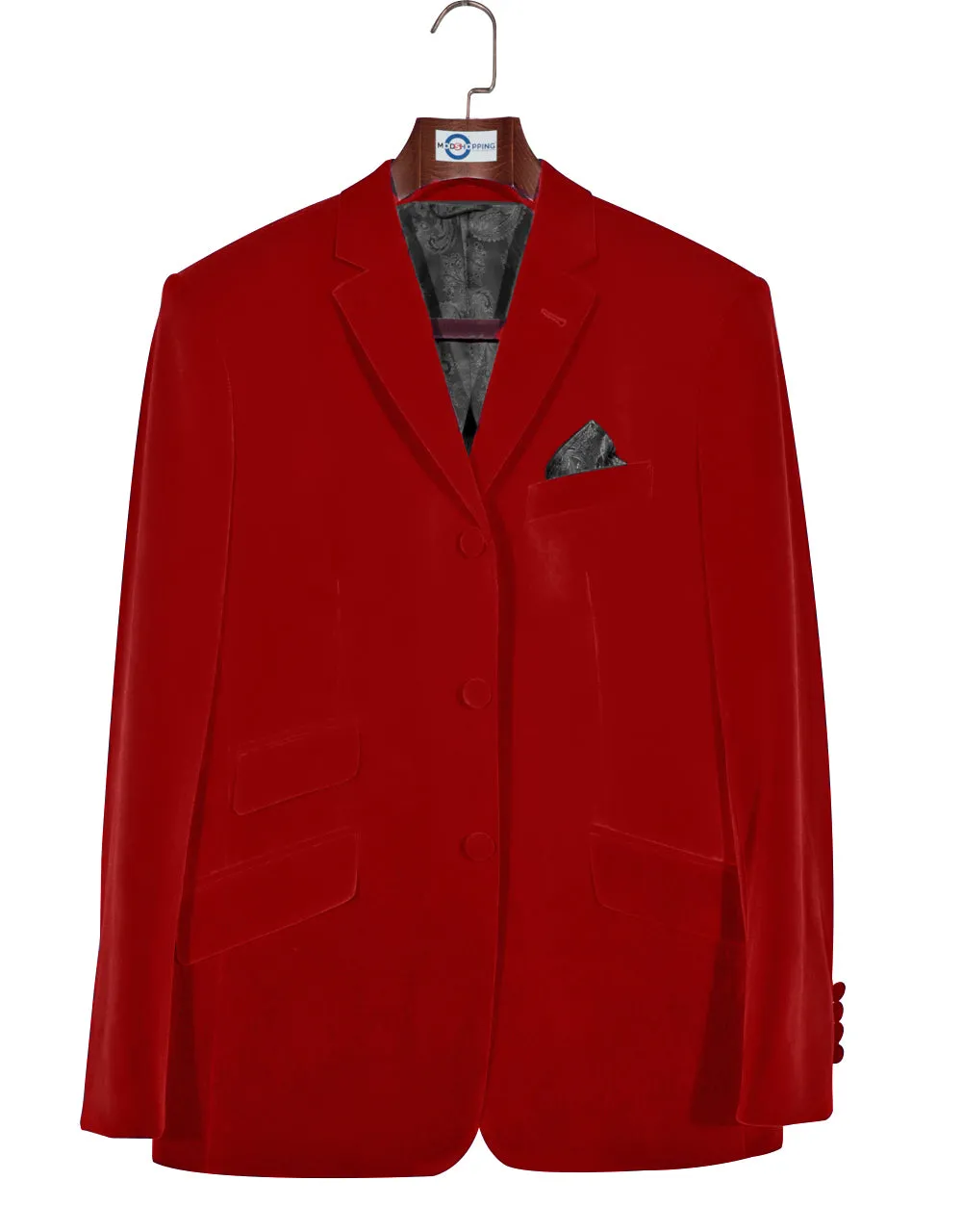 Velvet Jacket - 60s Mod Vintage Style Red Jacket