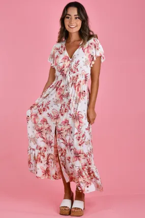 VJHD239 - GIGI MAXI DRESS - HAWAIIAN BREEZE WHITE