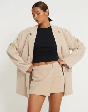 Wahip Mini Skirt in Soft Tailoring Beige