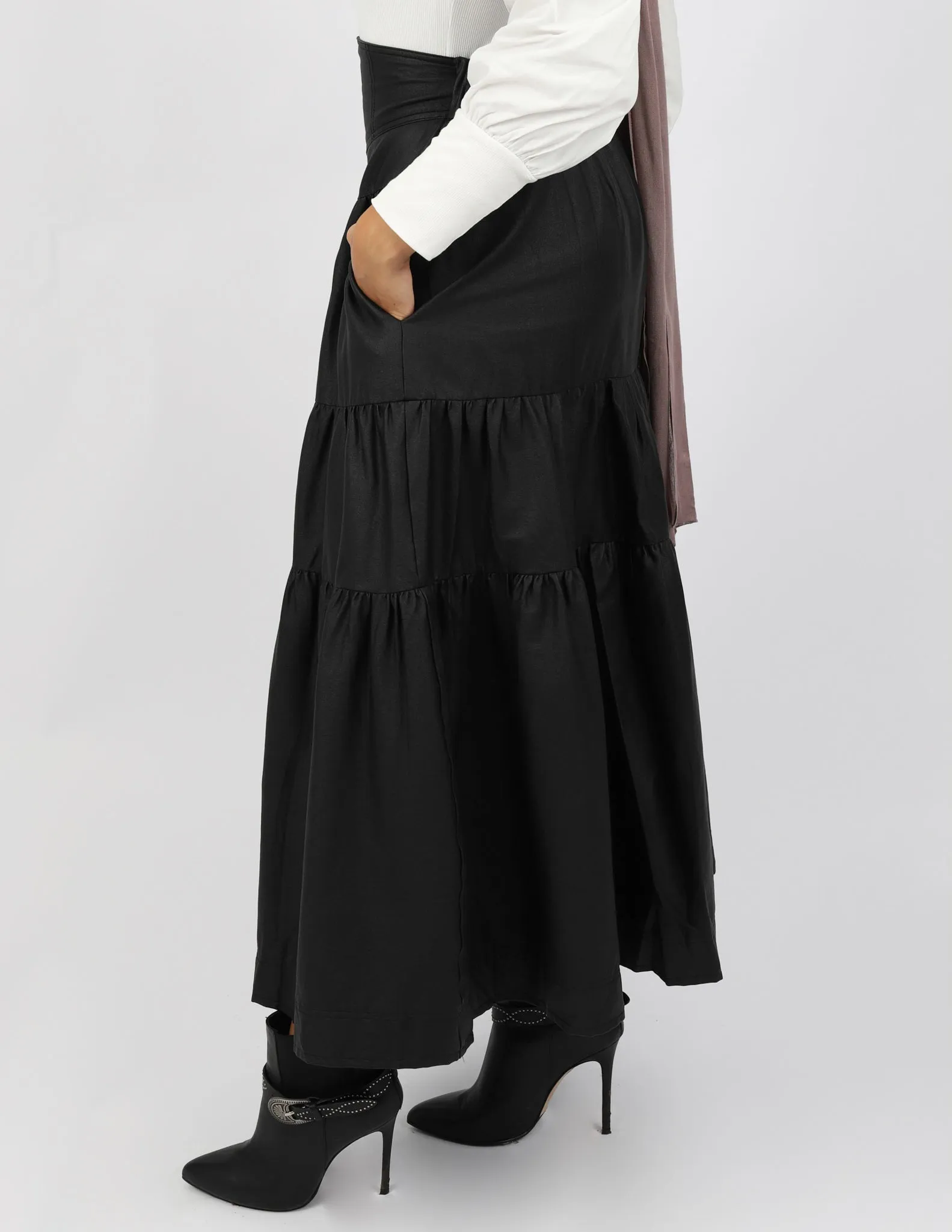 Wax Tiered Skirt