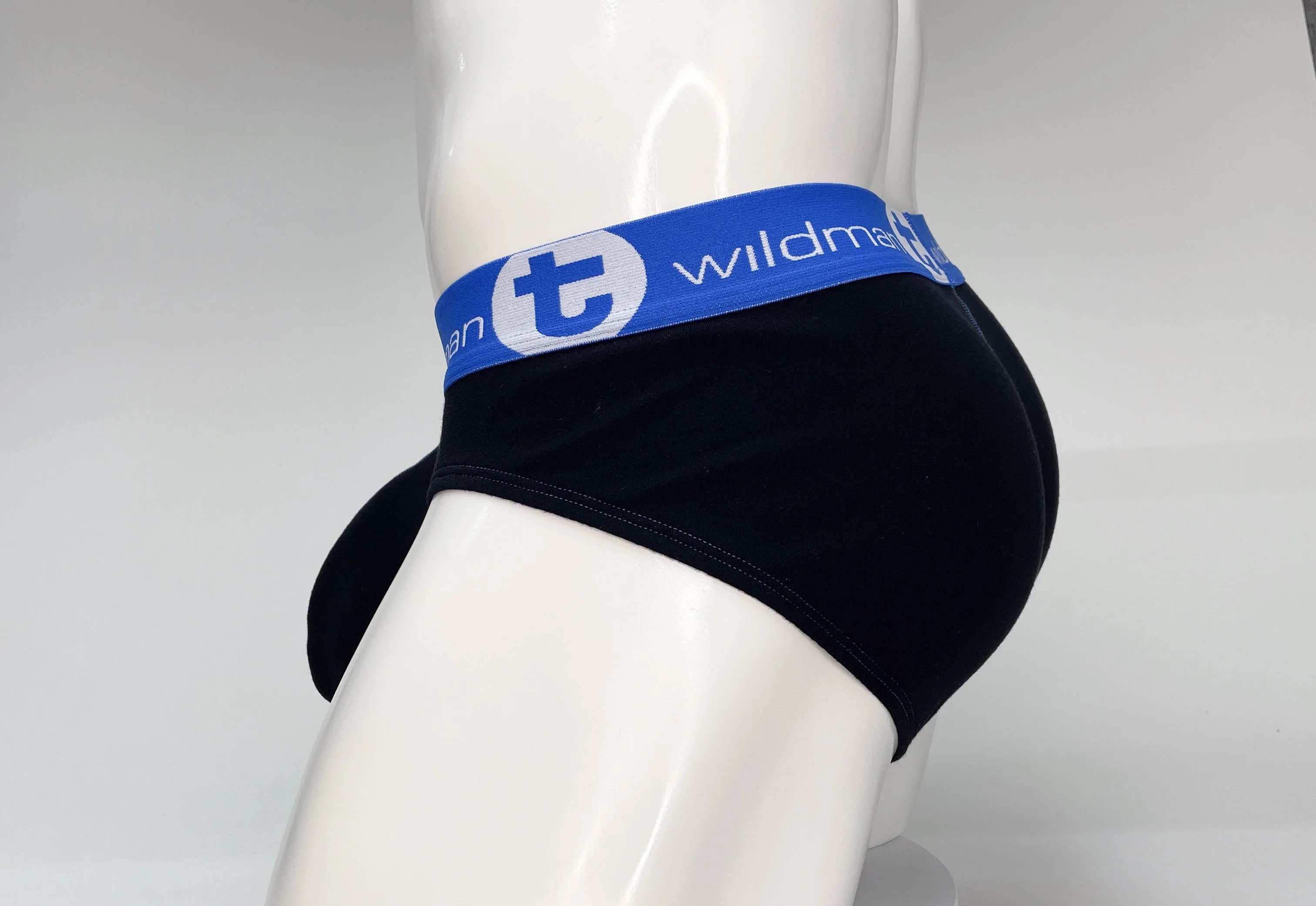 WildmanT Big Boy Pouch Cotton Brief Black and Blue