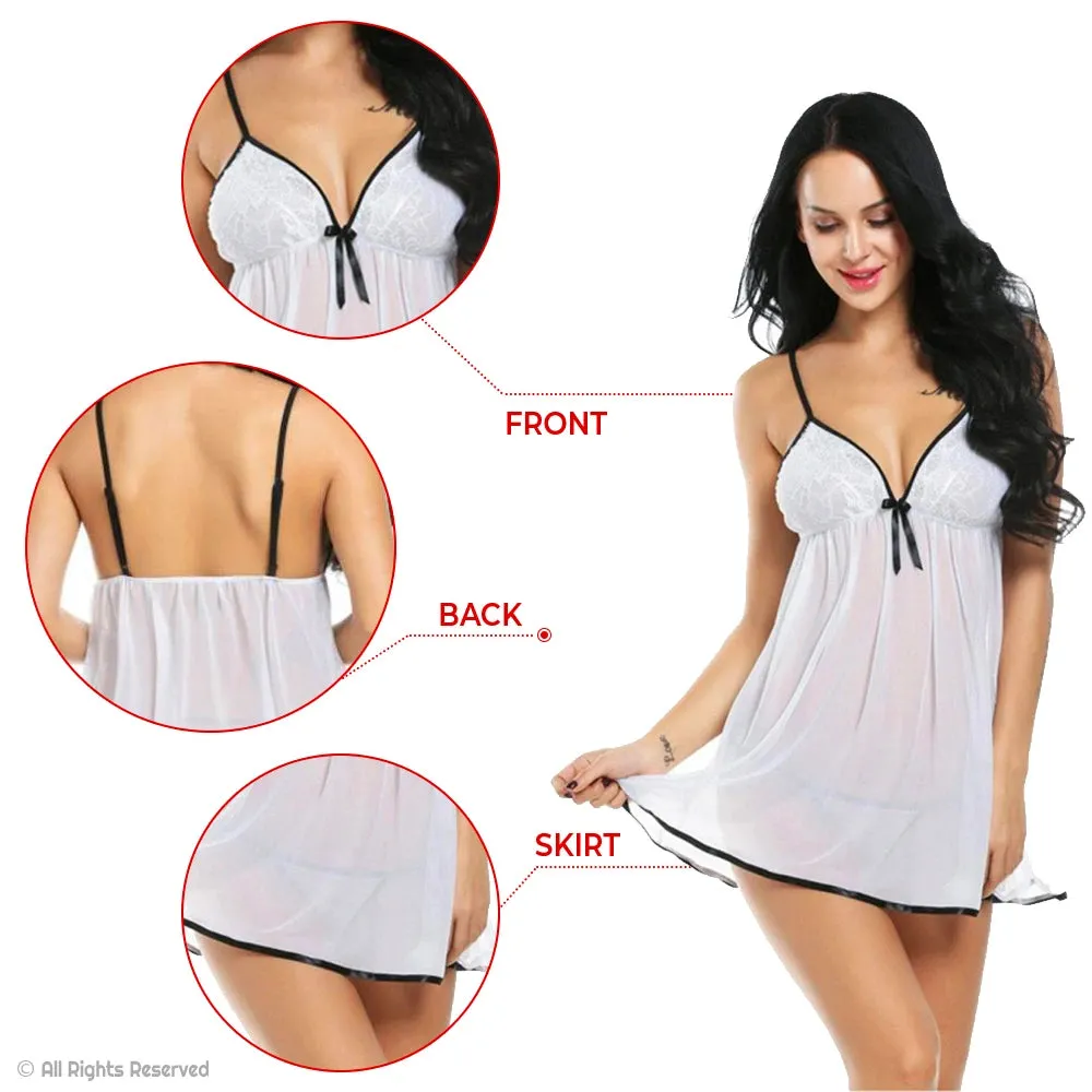 Women Lace Babydoll Lingerie Chemise Sleepwear