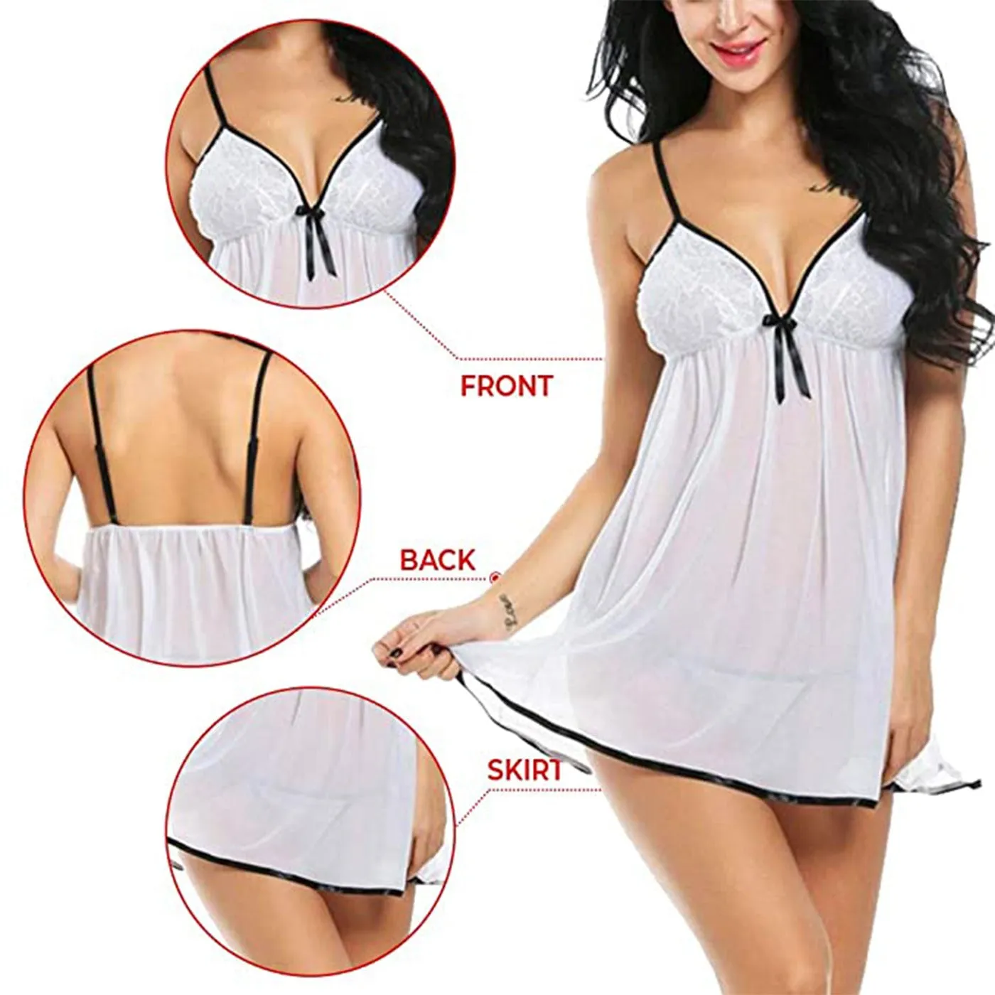 Women Lace Babydoll Lingerie Chemise Sleepwear