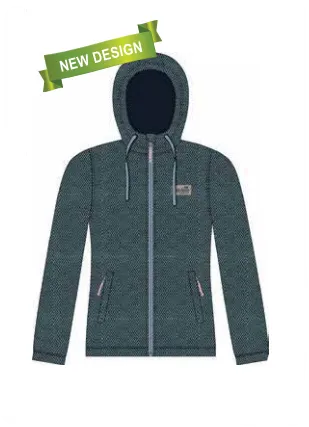 Womens Grey Vortex Fleece Hoodie