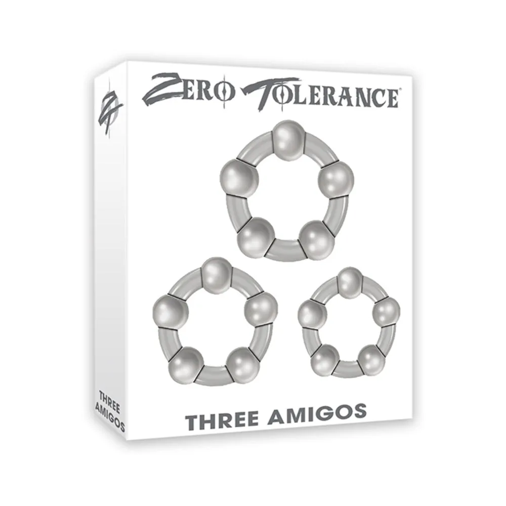 Zero Tolerance Three Amigos 3-Piece Cockring Set Clear