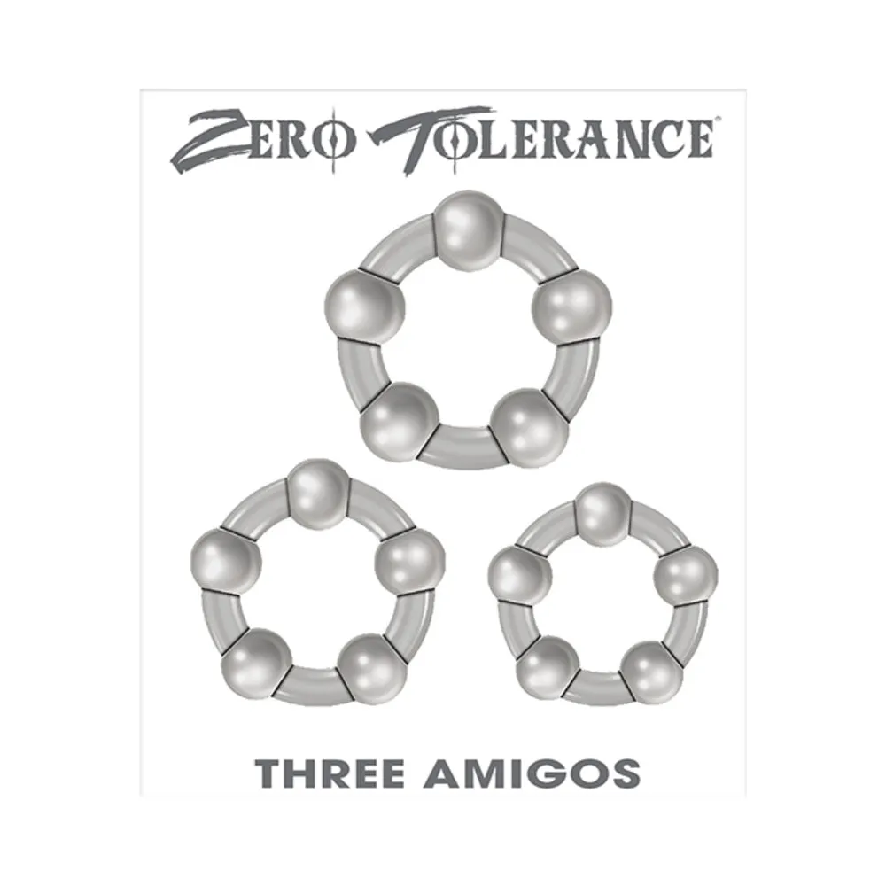 Zero Tolerance Three Amigos 3-Piece Cockring Set Clear