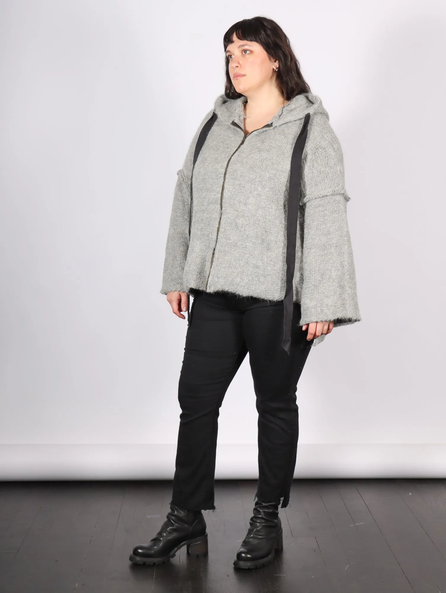 Zip Hoodie in Light Gray by Amano by Lorena Laing